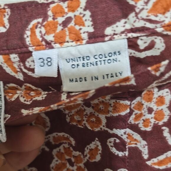 United Colors Of Benetton Brown and Cream Casual Palazzo Pants 38 (See Measureme - Picture 2 of 8